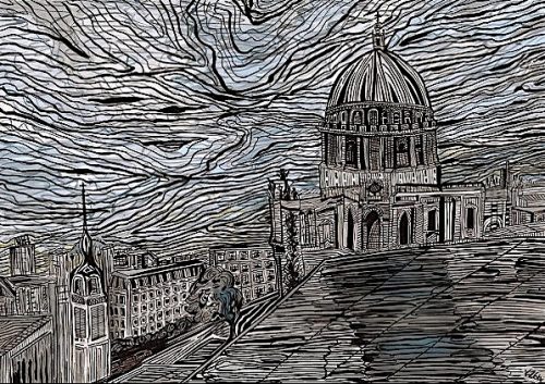 City Roof - ( Ink on Paper)