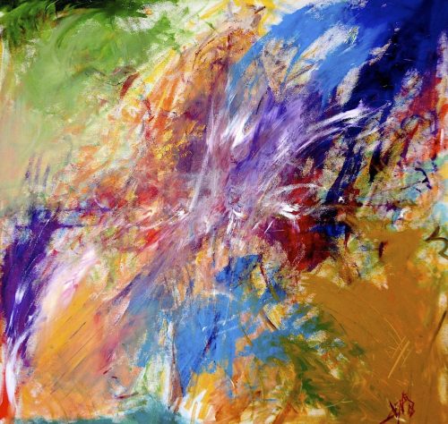 Colour in Motion (Acrylic on Canvas- 100 x100cm)