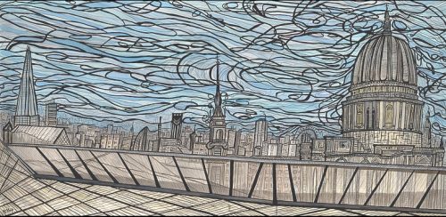 The Change City View..Copyright Artist Kerry Zacharia (Ink on Paper)